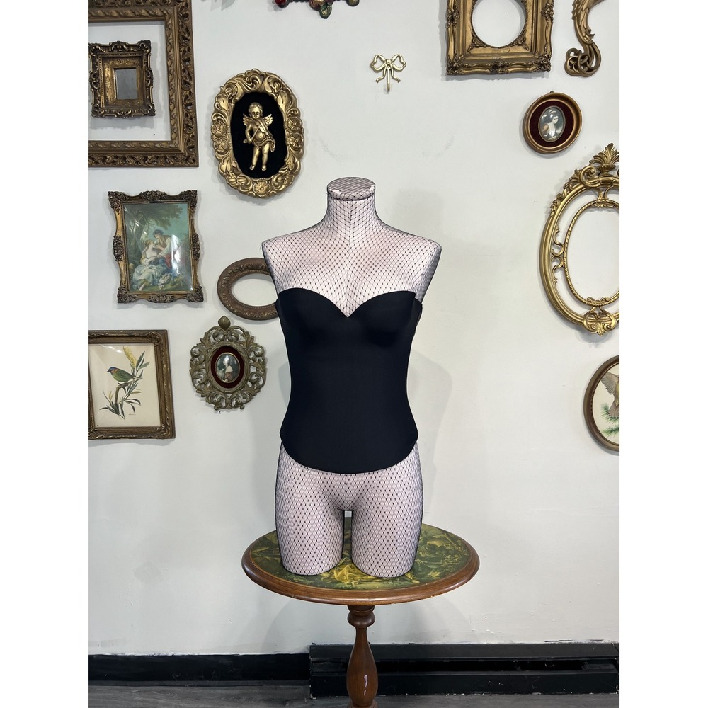 Victoria's Secret Black Strapless Sweetheart Longline Bustier Bra 34B NWT